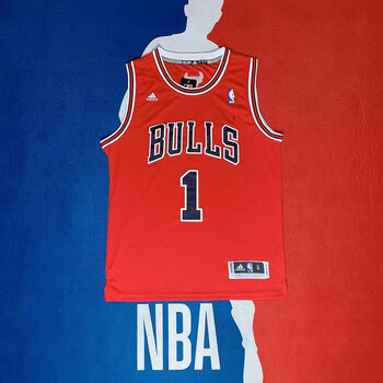 爵世康(jueshikang)nba复古球衣公牛队罗斯1号经典刺绣引动休闲欧码