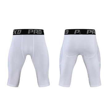 艾启森篮球紧身裤高弹速干健身训练运动打底压缩装 806白色五分 m