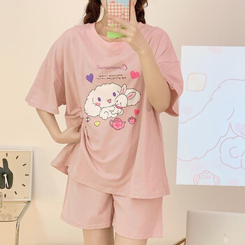 特大码250斤短袖纯棉睡衣套装女夏季胖mm200斤薄款家居服两件套2168