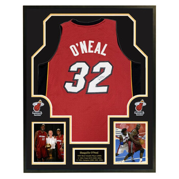 不易流行大鲨鱼热火队 奥尼尔亲笔签名球衣 含证书 裱框收藏