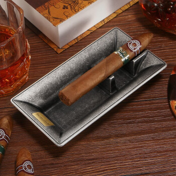 茄龙（CIGARLOONG）烟灰缸复古古铜个性创意实用精品家用装饰摆件雪茄烟缸灭烟器烟缸 古银色