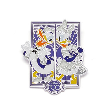 迪士尼100奇遇系列米奇米妮玩偶玩具收藏徽章女礼物 唐老鸭黛丝徽章