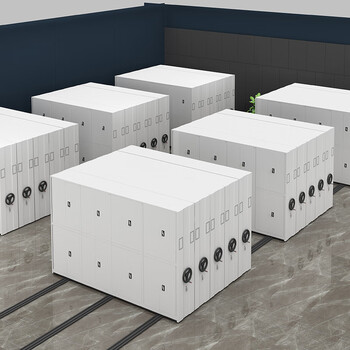 奈高密集架手摇档案柜移动文件柜资料柜钢制轨道图书柜一列五组每立方