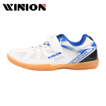 莹恋WINION严选 乒乓球鞋儿童款男童女童起点透气防滑运动鞋白蓝32
