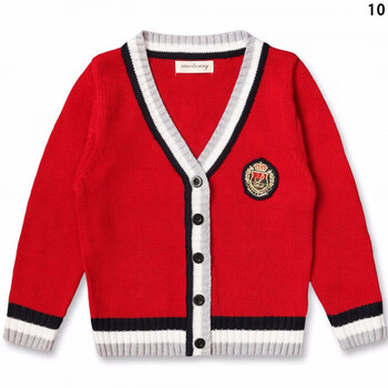 桑晴秋冬童装儿童学院风开衫针织毛衫幼儿园中小学生校服毛衣外套班