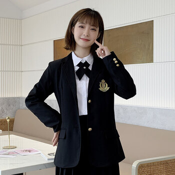 学院风制服西装外套初中学生学校班服高中生校服黑色西装男女备注s