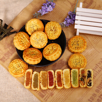 幸鸾蛋黄迷你小月饼广式老五仁月饼中秋传统手工豆沙水果月饼 板栗蓉1