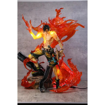 漫威国际海贼王超巨大gk奇点火拳艾斯火神可发光场景雕像盒装gk奇点