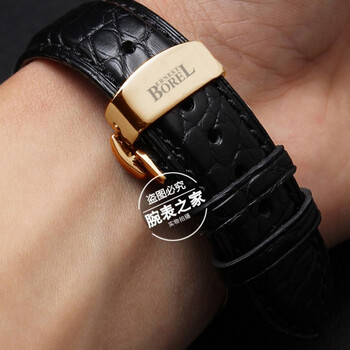 适用于borel依波路手表带男女士真皮表带鳄鱼皮2022mm手表配件蝴蝶扣