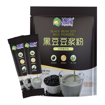 冰泉豆浆 无蔗糖添加黑豆豆浆粉 360g(30g*12小条) 冰泉豆浆 无蔗糖添加黑豆豆浆粉 360g(30g*12小条)