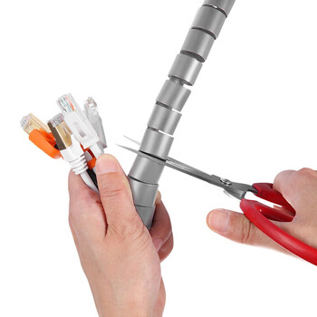 索厉 束线管包线管理线管缠绕管 直径25mm长50米银色 30010电线收纳理线器电线保护套配理线夹