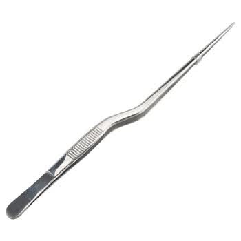 冰禹 BYA-562 不锈钢枪状镊子 植物组培弯镊子 耳鼻喉镊子 14cm(普通)