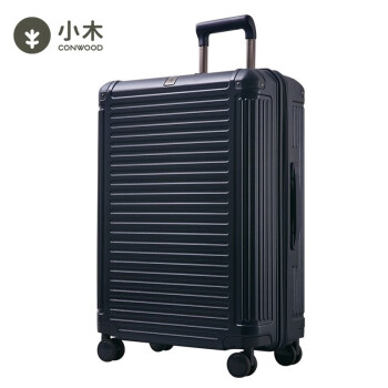 小木（CONWOOD）大容量旅行箱时尚商务出行TSA密码箱行李箱女万向轮拉杆箱PC158 黑色 20英寸