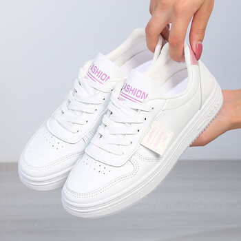 季回力休时尚小白鞋女鞋皮面板鞋学生简约低帮百搭休闲鞋子秋季新款