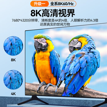 山泽HDMI线2.1版 8K60Hz 4K240Hz数字高清线兼容HDMI2.0 笔记本接电视投影视频连接线 3米 30BU8