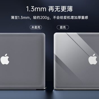 绿巨能（llano ）MacBook Air笔记本电脑保护壳 老款款苹果防指纹耐磨防刮套装A1369/A1466 13.3英寸磨砂黑