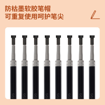 得力（deli）速干按动中性笔替芯 0.5双核芯ST头办公学生水笔签字笔芯S01/S08/1008/K35适用  黑色20支/盒SE152