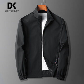 dk品牌男装夹克男2023春秋季新款青年运动上衣休闲修身韩版立领外套