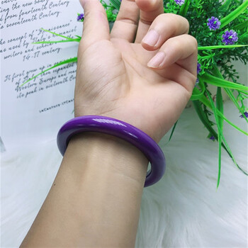 紫云母圆条手镯深紫手镯 朴春优惠款(下单备注圈口)【图片 价格 品牌