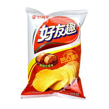 好友趣泡菜味薯片宿舍充饥夜宵整箱超大包休闲零食品 韩国泡菜味45g*6