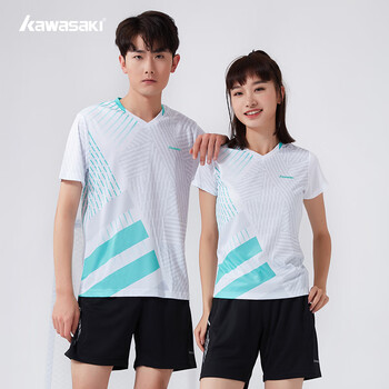 kawasaki川崎羽毛球服套装女夏运动速干短袖T恤训练队服K2801 湖绿 2XL kawasaki川崎羽毛球服套装女夏运动速干短袖T恤训练队服K2801 湖绿 2XL