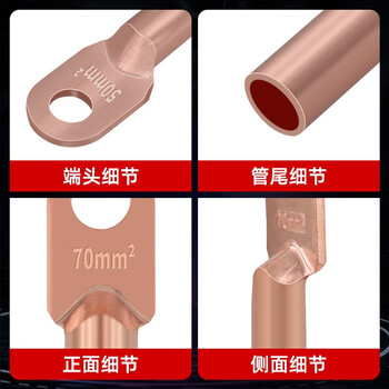 安达通 DT铜鼻端子 紫铜接线端子电缆铜线酸洗堵油耳接线鼻子 16平方20个