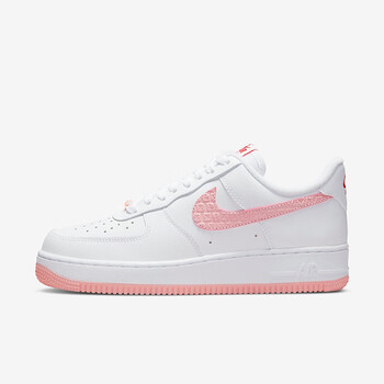 耐克 nike air force 1空军一号女款af1情人节限定白粉低帮休闲板鞋