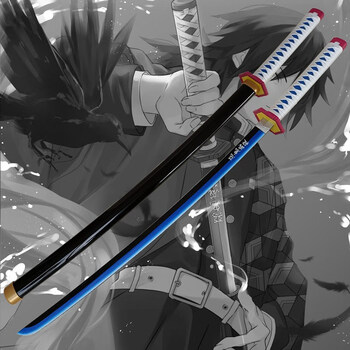 万代官方认证店鬼灭之刃日轮刀同款炭治郎竹木刀带鞘富冈cos周边时透