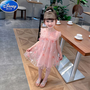 小女孩韩版洋气甜美公主裙夏天小孩穿的裙子2023官方新品粉色2023官方