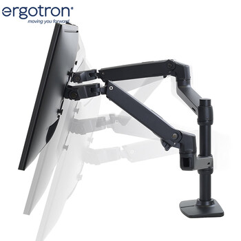 爱格升（ERGOTRON）LX显示器支架臂双屏支架桌面升降屏幕支架叠屏显示器增高架电脑桌（45-492-224）黑色