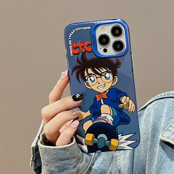 电小嘟 苹果14promax手机壳iphone13名侦探柯南12双层彩银卡通可爱11