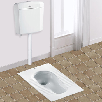 箭牌蹲便器507c水箱套装ald507cg蹲坑蹲厕便池带存水弯防臭厕所 单蹲