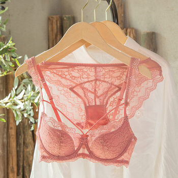 内裤女可插入性感惑蕾丝粉色小胸聚拢内衣内裤套装大胸显小文胸罩女纯