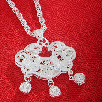 丝敏银锁婴儿 长命锁女宝宝项链999锁吊坠小孩婴儿童大人平安锁毛衣链