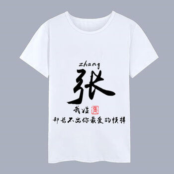 新款中国风百家姓名字个性创意定制文字汉字姓氏衣服男女情侣短袖t恤