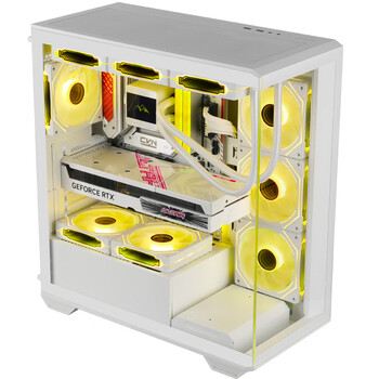 鑫谷（segotep）无界1（白色）无立柱海景房机箱 ATX270°广角玻璃侧透 360水冷游戏电脑主机箱 支持4090显卡