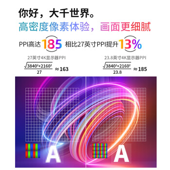 优派23.8英寸4K超清显示器IPS 10bit窄边框 升降旋转 爱眼不闪屏HDMI PS4电脑显示器24VX2479-4K-HD
