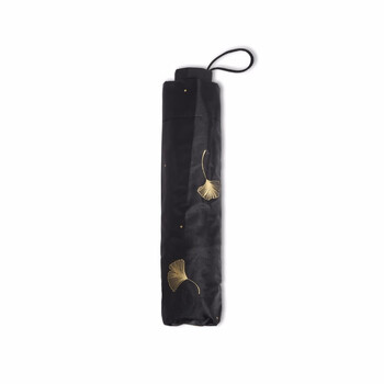 天堂伞 57cm*8骨 三折防雨防晒遮阳两用黑胶伞 33631E银杏飞舞 黑色