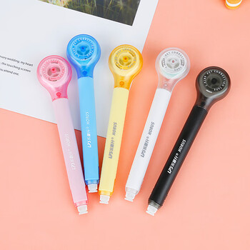 乐普升笔式修正带可替换芯隐形无痕涂改带创意便携高颜值笔形改正带小学生初中生专用学生文具9189A黑色