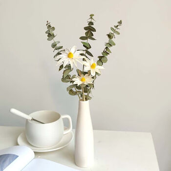 风小清新花束 家居装饰客厅房间小摆件拍摄道具 文心兰花束 小白瓷瓶