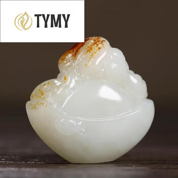 tymy新疆和田玉籽料鼠来宝吊坠挂件男款女款项链孤品收藏尺寸约重克6