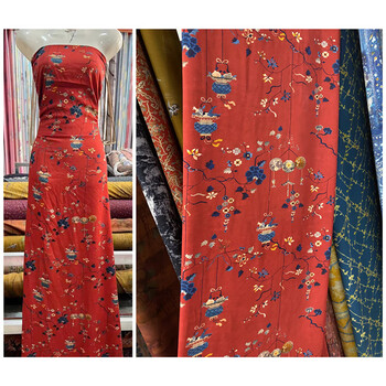 合彩美合彩美 棉绸布料人造棉布料绵绸真丝绵布料60印花旗袍服装面料