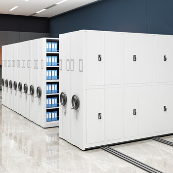 奈高密集架手摇档案柜移动文件柜资料柜钢制轨道图书柜一列五组每立方