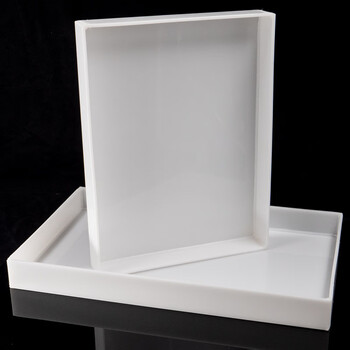 海斯迪克 HKCL-528 实验室耐酸碱塑料托盘 PP试剂加厚托盘 防渗漏托盘 50*30*5cm