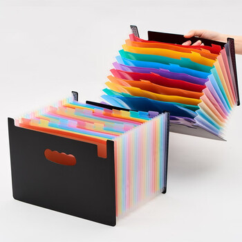 斯图sitoo A4风琴包文件收纳夹开学季学科袋多层可伸缩档案夹学生分类试卷册合同票据资料册 6235可立式24格