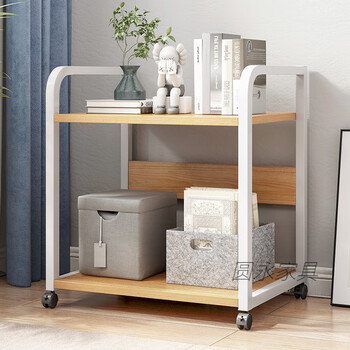 索芙太置物架可移动带轮可移动小型铁艺卧室落地多层投影仪收纳架办公