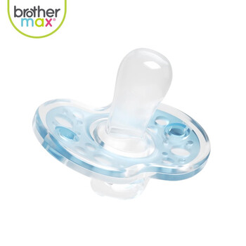 Brothermax新生婴儿安抚奶嘴仿母乳宝宝安睡型安慰神器全硅胶超软蓝色0 6个月 图片价格品牌报价 京东
