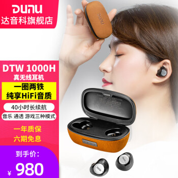 达音科（DUNU） DTW 1000H 动圈动铁真无线TWS蓝牙 hifi入耳式耳机 适用苹果/安卓 黑色