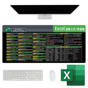 excel函数公式鼠标垫快捷键大全excel入门学习工具办公超大好桌垫