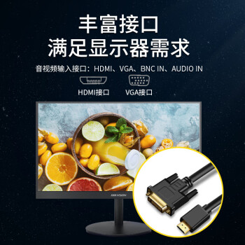HIKVISION海康威视 22英寸1080P低功耗显示器多接口全天候监控器台式机电脑显示屏DS-D5022FQ-NA